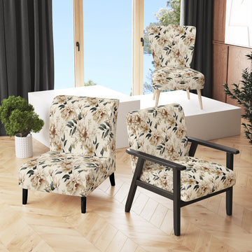Minimalist Chic Victorian Pattern - Upholstered Cottage Accent Chairs